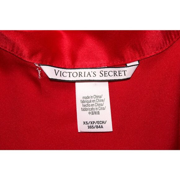 VICTORIA'S SECRET Satin Button-Front Romper with Rhinstones in Red (XS) - Picture 8 of 13